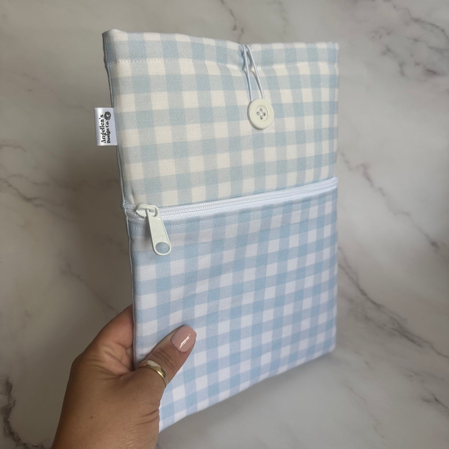 BLUE GINGHAM book sleeve