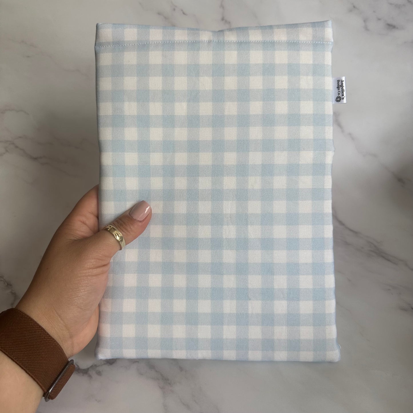 BLUE GINGHAM book sleeve