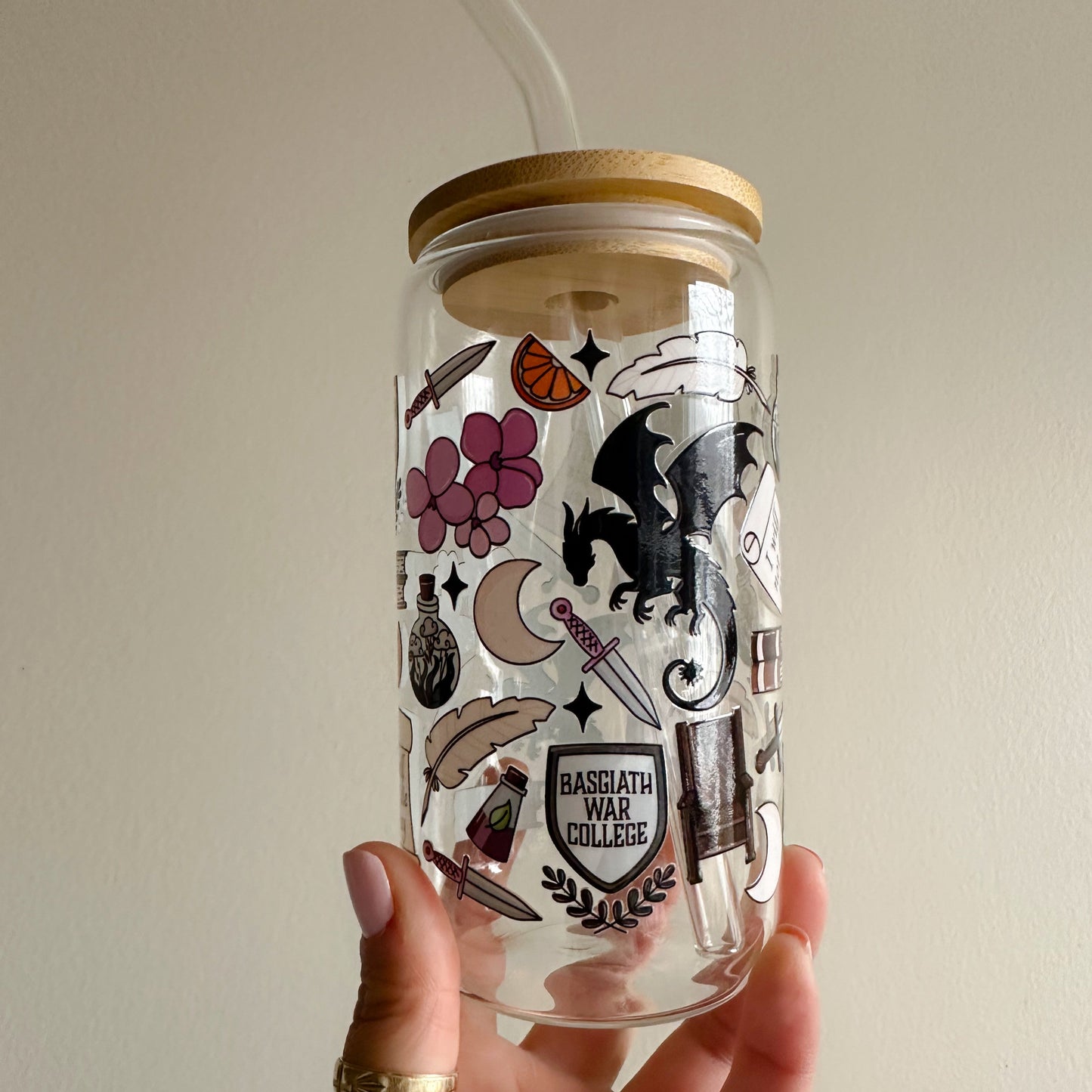 FOURTH WING glass can cup