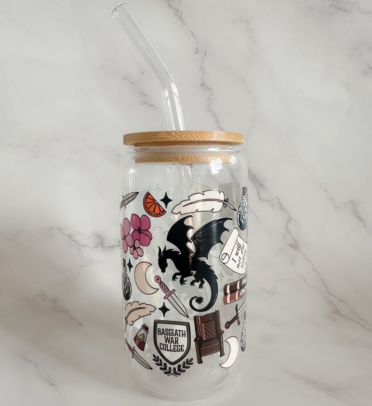 FOURTH WING glass can cup