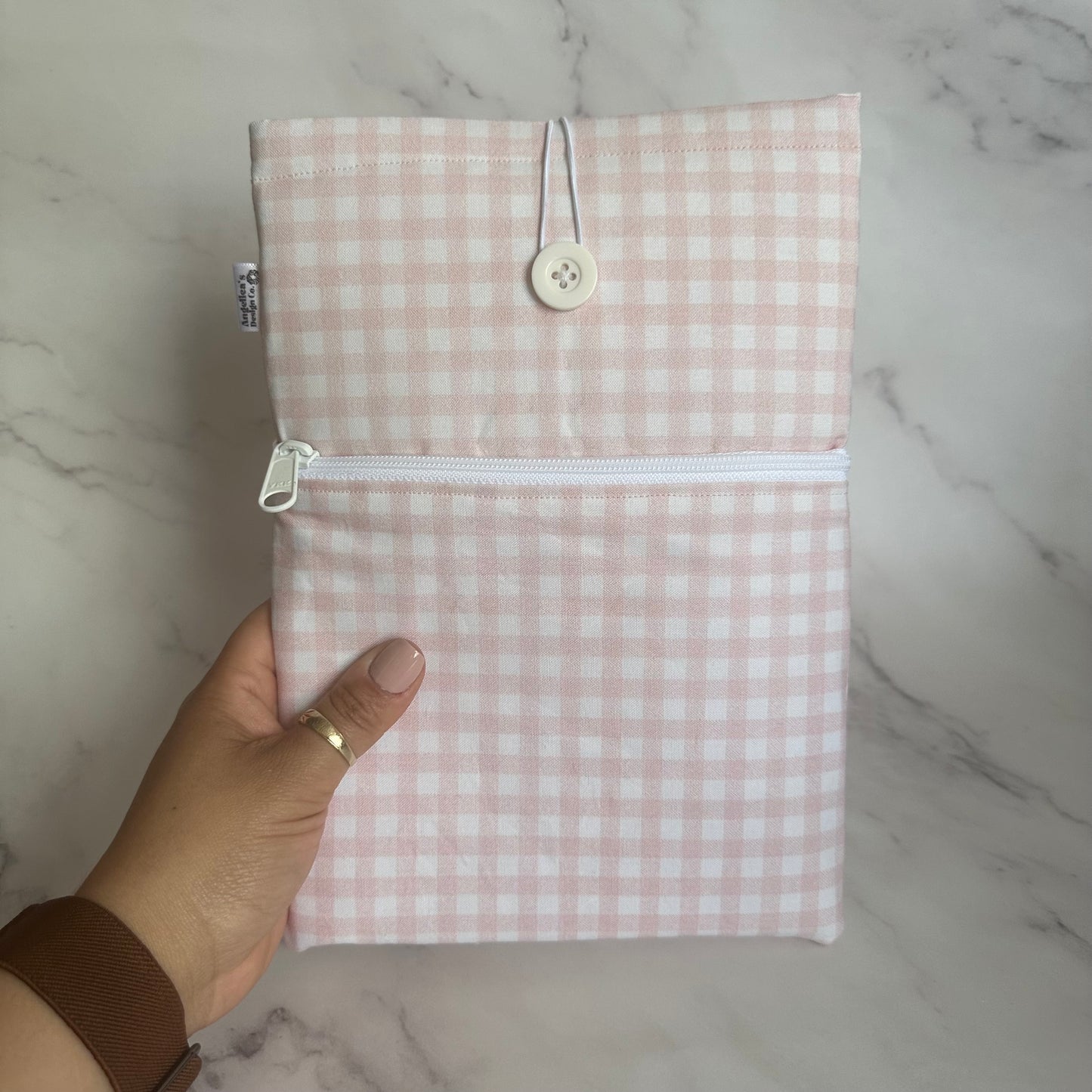 PINK GINGHAM book sleeve