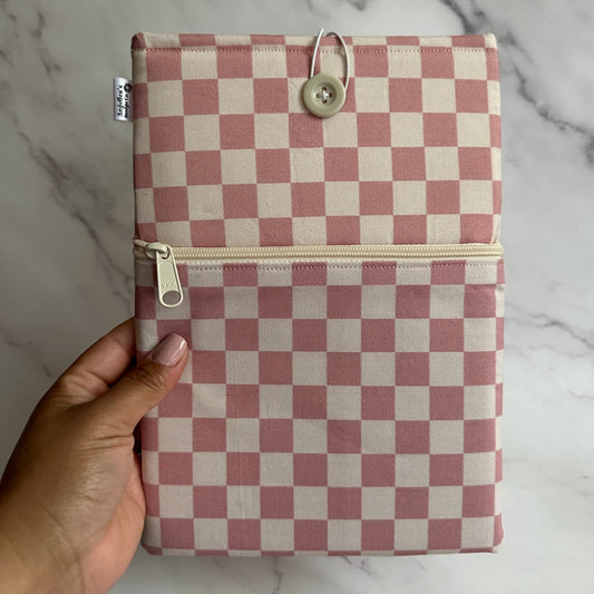 PINK CHECKERED book sleeve