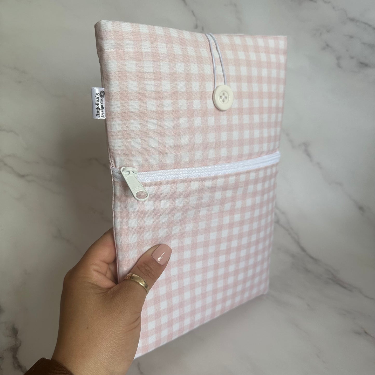 PINK GINGHAM book sleeve