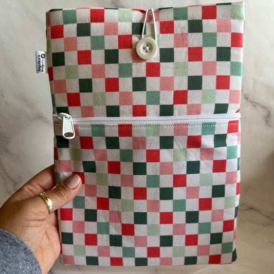 CHRISTMAS CHECKERED book sleeve