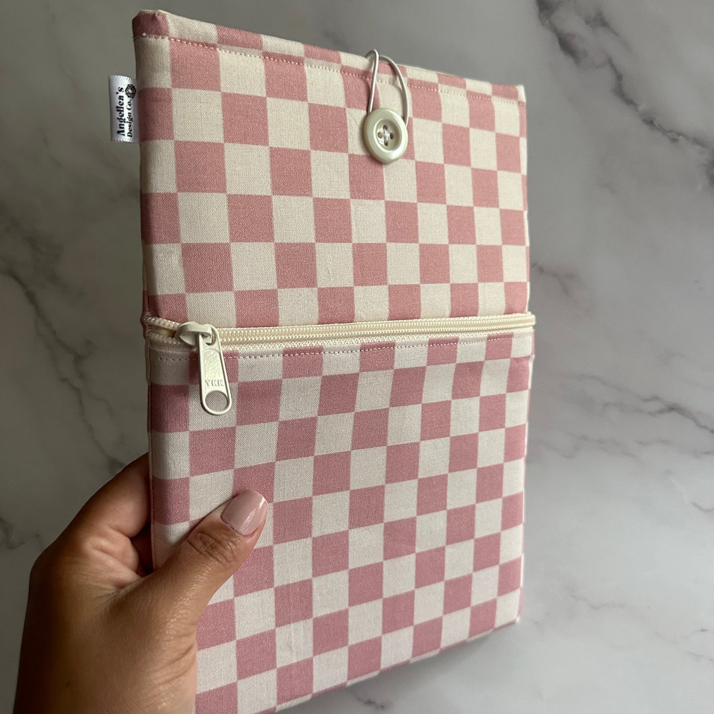 PINK CHECKERED book sleeve