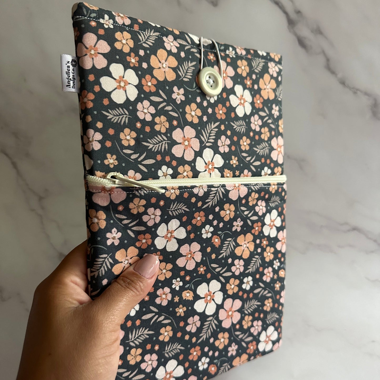 NAVY FLORAL book sleeve