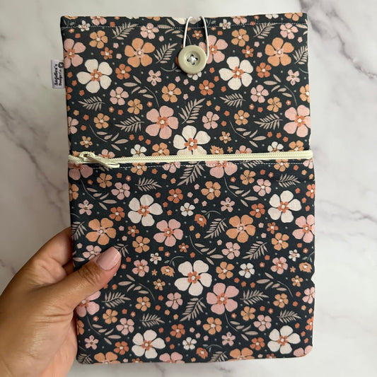 NAVY FLORAL book sleeve